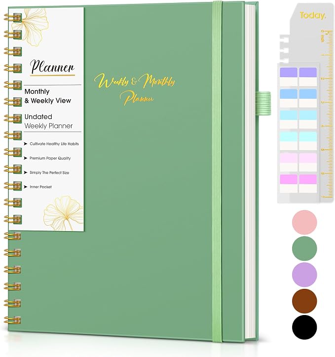 Undated Weekly and Monthly Planner, B5 Large Weekly To Do List Notebook by FABLSOTH