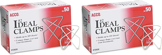 ACCO Ideal Butterfly Paper Clamps, Steel Wire, Small 1.5 Inch Size, 100 Sheet by ACCO+Brands