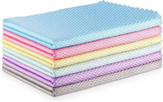 Easy Clean Streak Free Glass Cleaning Miracle Microfiber Cleaning Cloth for Kitchen,Counter,Window,Mirror Lint Free Dish Drying Cloths Glass Polishing Rag,All-Purpose,Reusable,Nanoscale Pack of 6-DeskLoop Office