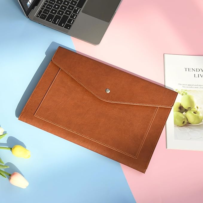 Wason Expanding A4 Document File PU Leather Envelope Case Holder-Large Size - Image 2