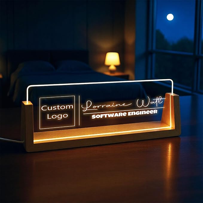 Custom Desk Name Plate, Light Up Acrylic Office Sign, Personalized Gift - Image 6
