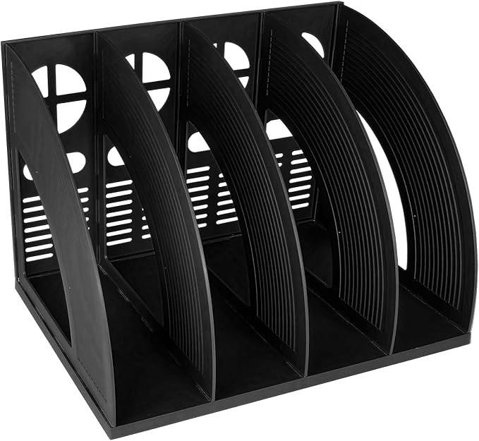 SAYEEC Sturdy Magazine Holder 4 Compartments Plastic Desktop File Organizer by SAYEEC