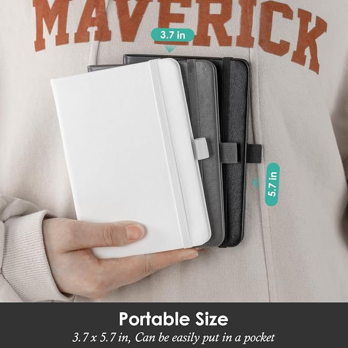 NIRMIRO Small Notebook Pocket Size Journal 3.7" x 5.7", 3 Pack, 408 Pages - Image 6