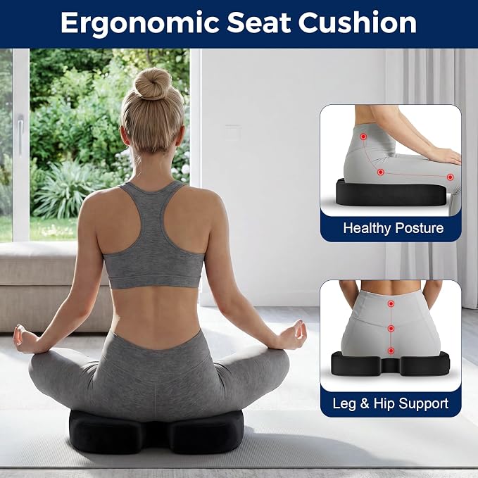 Seat Cushion for Office Chair, Ergonomic Memory Foam Seat Cushion for Long - Image 5