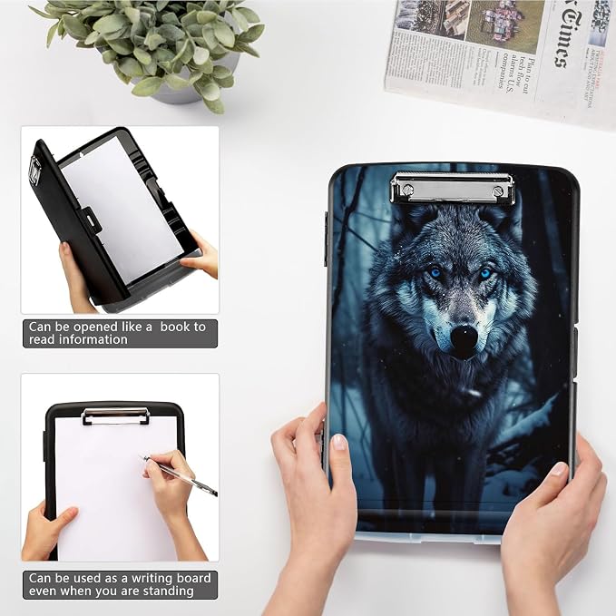 Clipboard with Storage, High Capacity Grey Wolf Storage Clipboard 9.5x14 with - Image 4