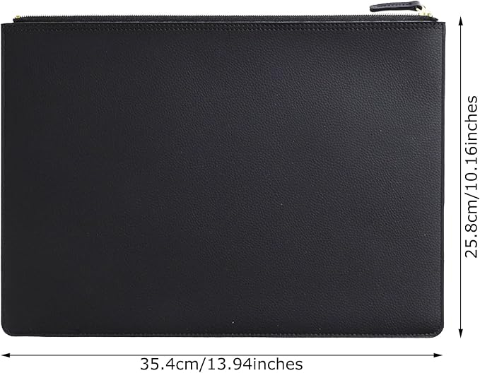 PU Leather A4 File Folder Zipper Document Holder Envelope Folder Case - Image 2