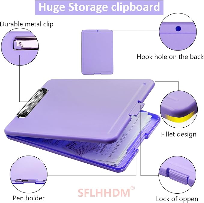 Clipboard with Storage, Storage Clipboard with Clip, Clipboards Foldable - Image 5