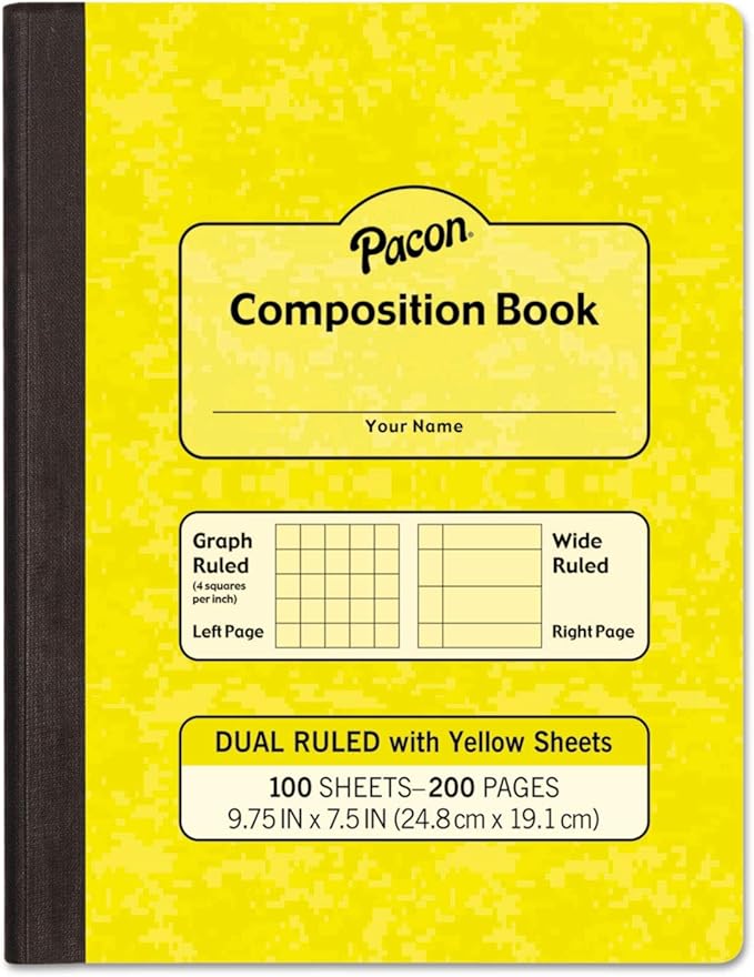 Pacon Composition Book, Wide/Legal Rule, 9.75 x 7.5 Sheets by Pacon