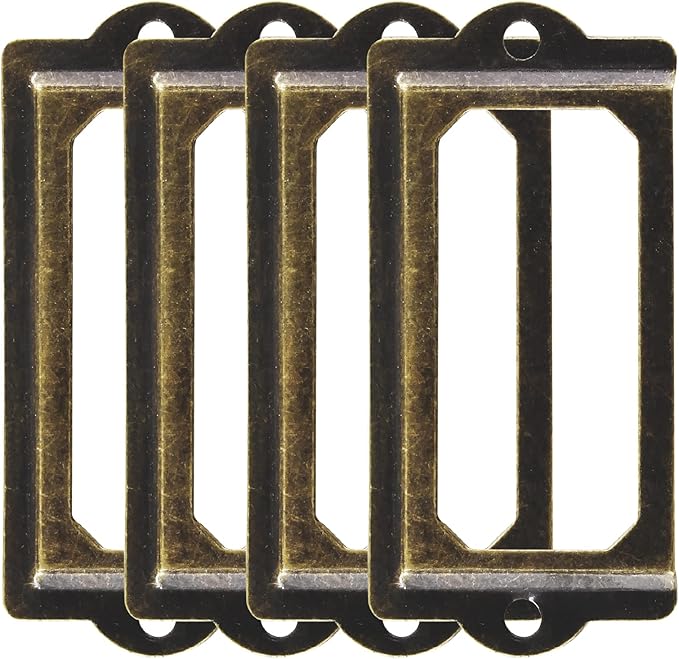30pcs Metal Label Holder, Retro Bronze Metal Library Tags, File Drawer Label by suiwotin