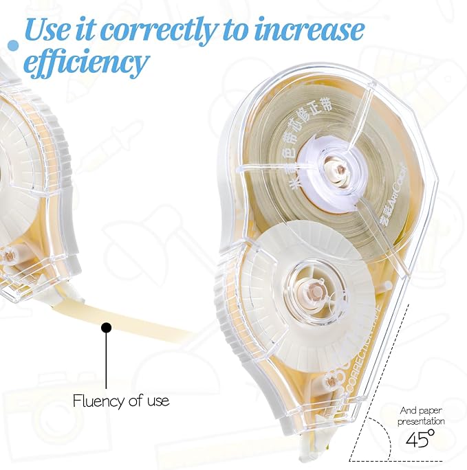 100 Ft Long Correction Tape, Tear-Resistant Beige Correction Tape Smooth Glide - Image 4