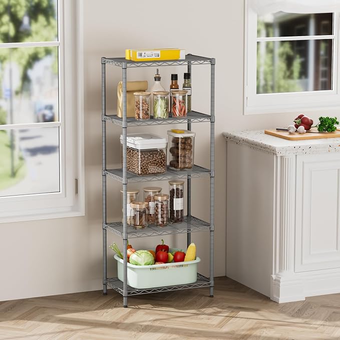 SINGAYE 5 Tier Storage Garage Shelving Units Heavy Duty Wire Shelves Pantry - Image 6