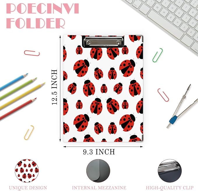 Cute Red Ladybug Clipboard Folio - Image 2