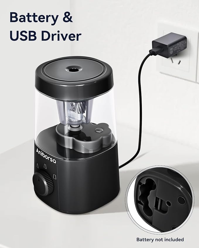Electric Pencil Sharpener, Helical Blade Automatic Pencil Sharpener, - Image 3