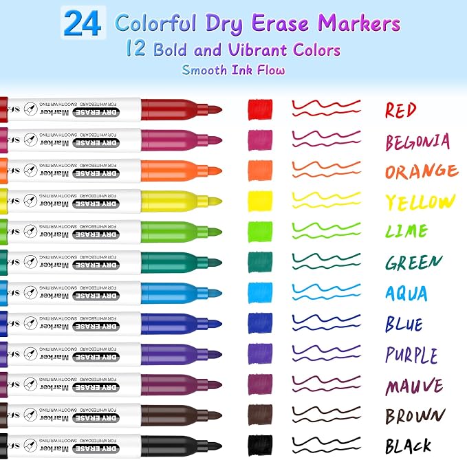SFAIH Fine Tip Dry Erase Markers - Image 2