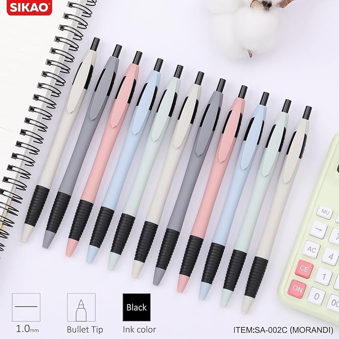 Pens Bulk, 60 Pack Gripped Slimster Ballpoint Pens -Morandi | Black Ink 1.0mm - Image 7