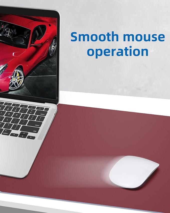 Leather Desk Pad Protector, Mouse Pad, Office Desk Mat, Non-Slip PU Leather - Image 5