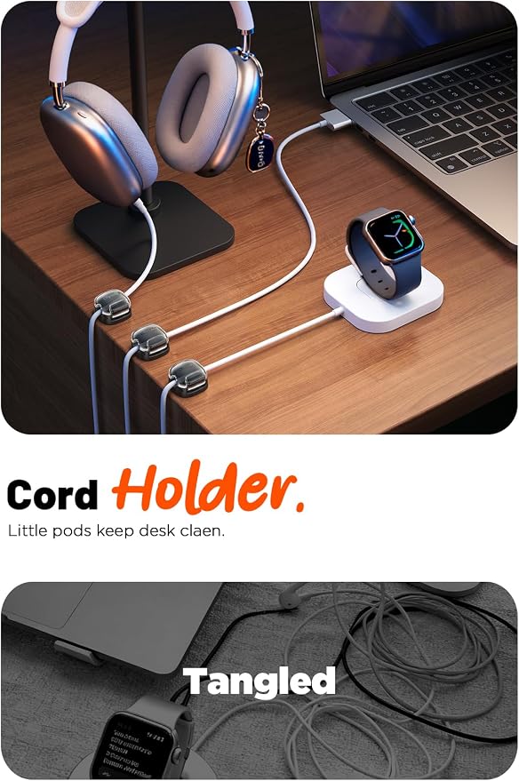 Cable Clips, 12 Pack Cord Holder Cord Organizer Spring Cord Clips Phone Charger - Image 2