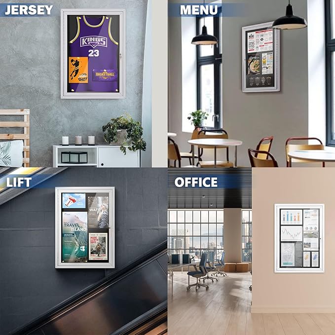 SWANCROWN Outdoor Bulletin Board Weatherproof 36x24in, Enclosed Bulletin Board with Locking Door Wall Display Case for Office School Commerce Show, Black Felt, Sliver Aluminum Frame-DeskLoop Office