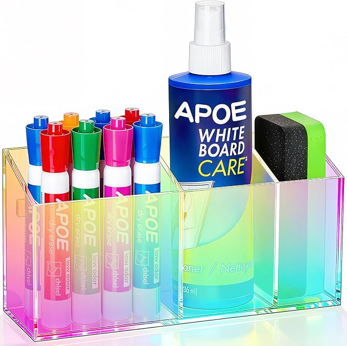 Magnetic Dry Erase Marker Holder, Acrylic Magnet Pen Holder by Banafich
