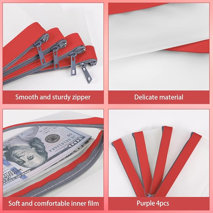 Clear Money Envelopes for Cash 7.6"x3.7" | Money Bags - Image 5