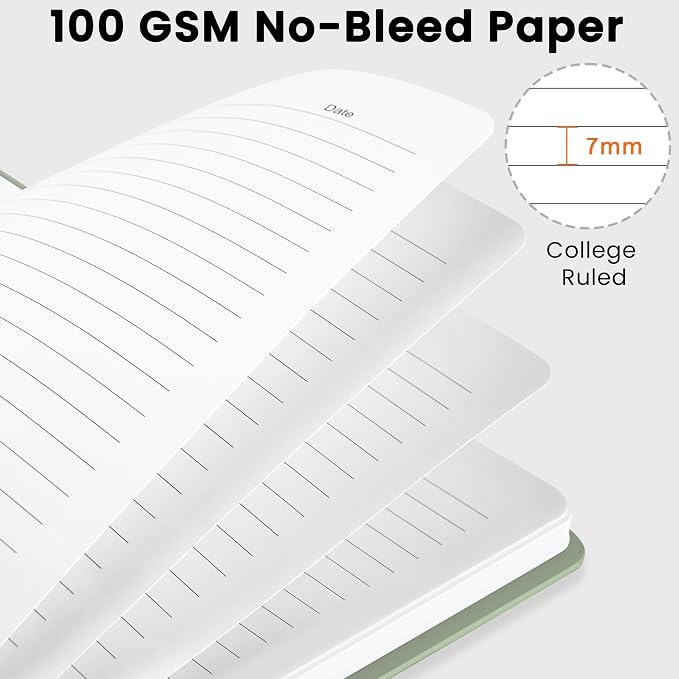 CICPAP Lined Spiral Journal Notebook, A5 College Ruled Notebook - Image 3