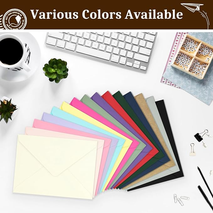 200 Pack A7 Envelopes, Rose Greeting Card Envelopes Self Seal, 5.24 x 7.24 in - Image 7
