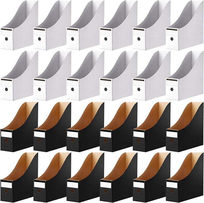 Thenshop 24 Pcs Cardboard Magazine File Holder Organizer, Desk File Organizer by Thenshop