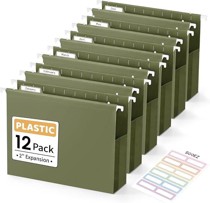 Sooez Extra Capacity Plastic Hanging File Folders, File Organizer by Sooez