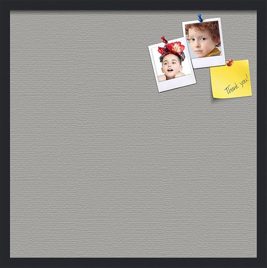 PinPix 24x24 Inch Cork Bulletin Board. This Decorative Framed Pin Board Comes with Dark Stone Design and a Satin Black Frame. Ideal for Home Office Decor or Message Board (PinPix-1808)-DeskLoop Office