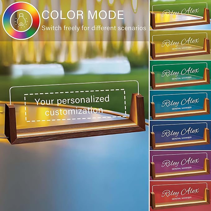 Custom Name Plate for Desk, Personalized Light Up Acrylic Office Sign for - Image 5