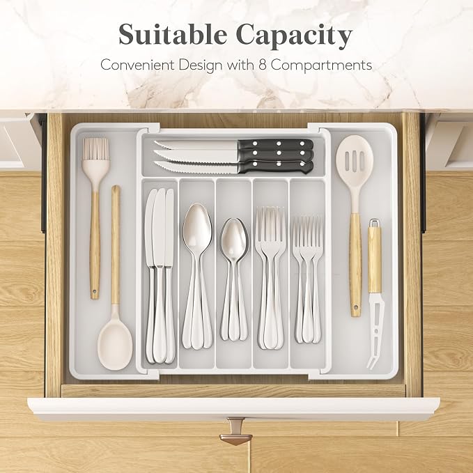 Lifewit Silverware Drawer Organizer, Expandable Utensil Tray - Image 3