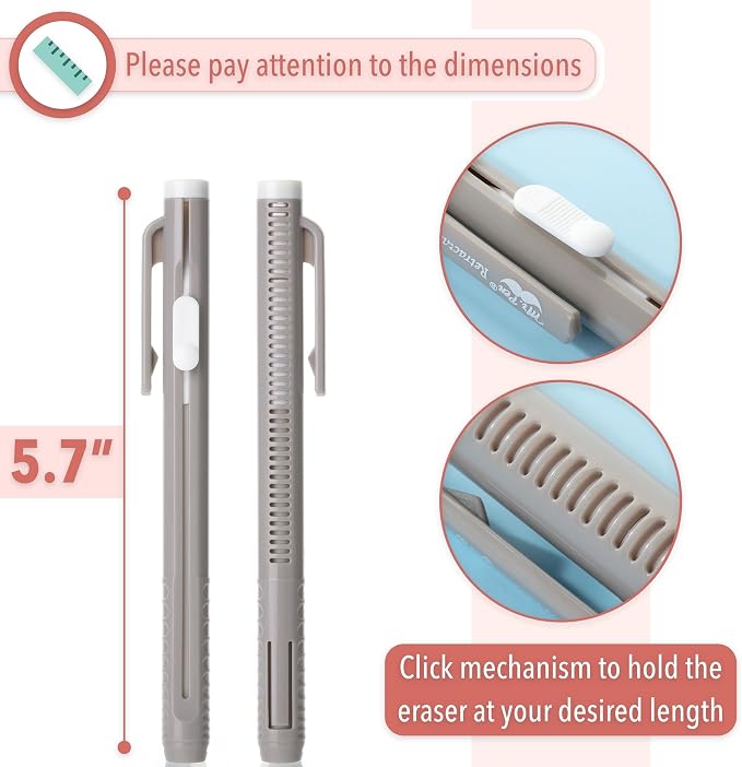 Mr. Pen- Retractable Mechanical Eraser Pens, 6 Pack, Pastel Colors | Latex-Free - Image 3