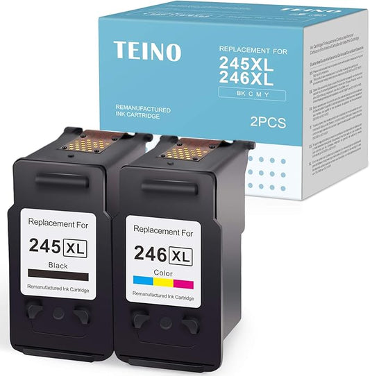 TEINO 245XL Ink Cartridge Replacement for Canon Ink 245 and 246 245XL 246XL Combo Pack for PIXMA MX490 MX492 MG2522 TR4520 MG2520 MG2922 TS3322 TS3122 Printer PG 245 and CL 246 (Black Tri-Color)-DeskLoop Office