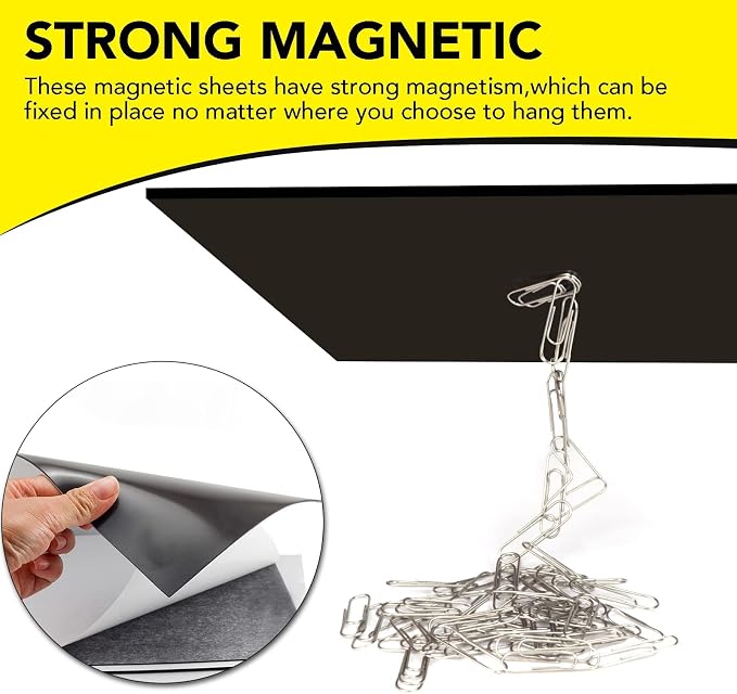 DIYMAG Magnetic Adhesive Sheets Photo Mat, 6 Pack Cuttable Magnets Flexible - Image 5