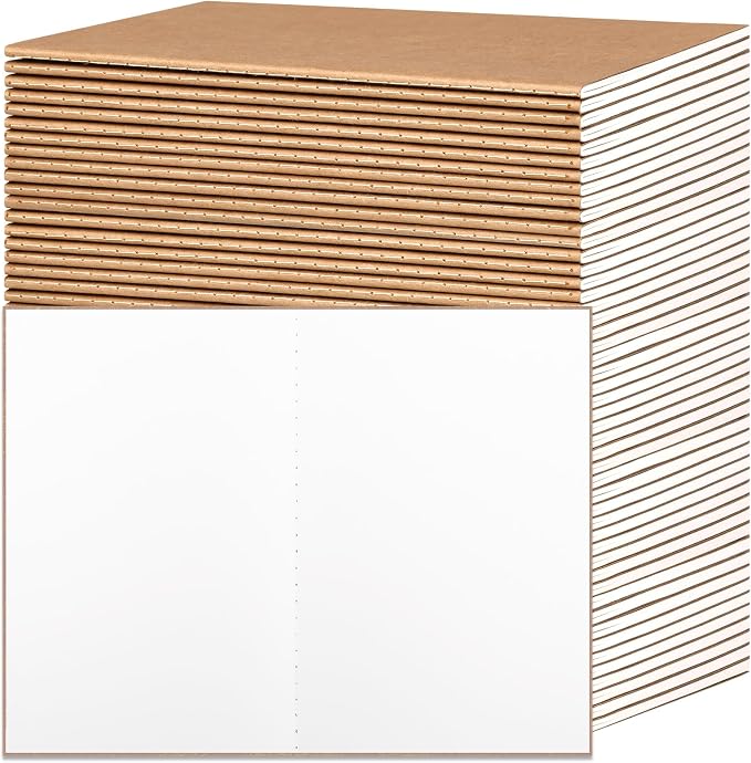 EOOUT 48pcs Blank Kraft Notebooks, Bulk Journals by EOOUT