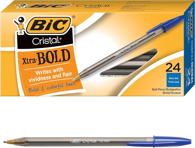 BIC Cristal Xtra Bold Ballpoint Pens, Bold Point by BIC