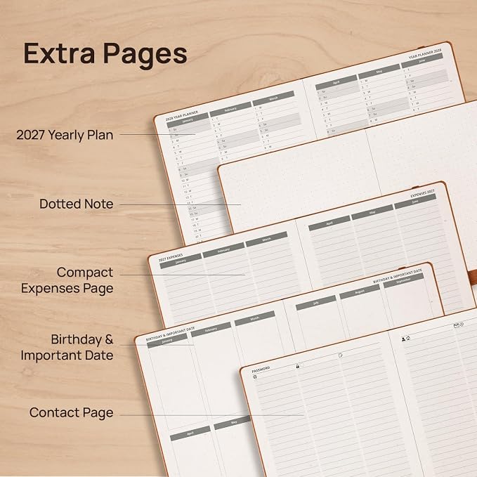 POPRUN 2027 Planner Weekly and Monthly, 6.5" x 8.75" Recycled Paper Calendar - Image 5