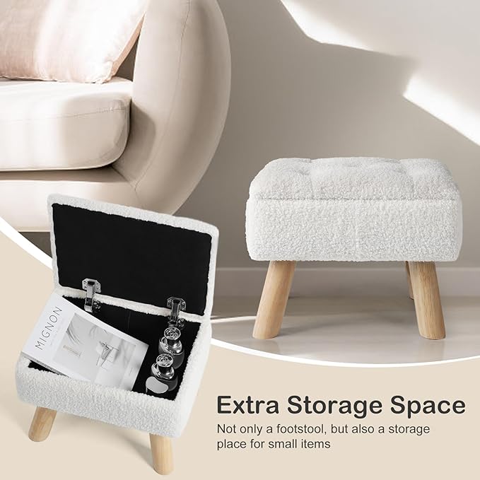 OGEMXU Storage Ottoman, Small Foot Stool Ottoman - Image 4