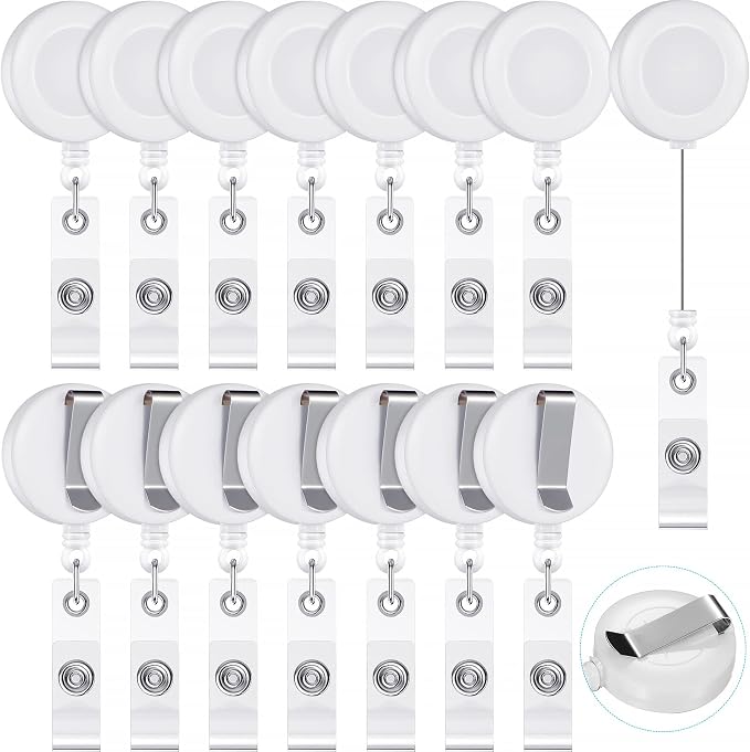 Zonon 100 Pcs Retractable Badge Reel Clips ID Card Holder Reel by Zonon