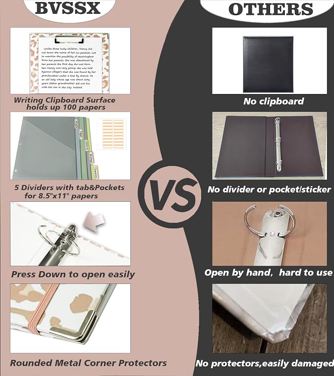 3 Ring Binder 2 Inch for 8.5"x11" Paper, Three Ring Binders - Image 3