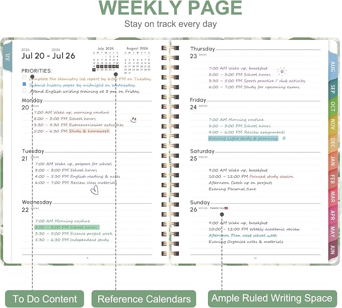 Planner 2026-2027, Weekly and Monthly Academic Planner, July 2026 - Image 2