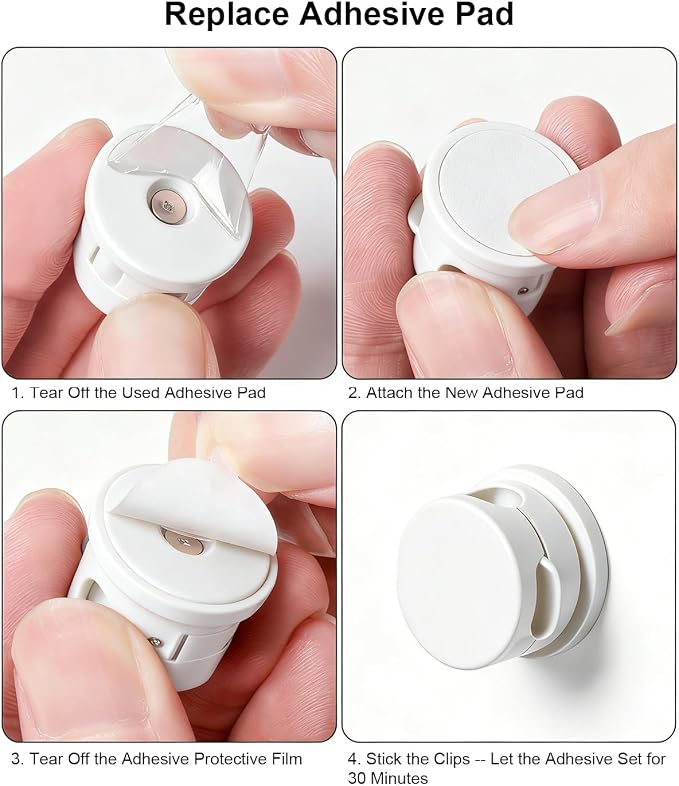 OneLeaf 8 Pack Magnetic Cable Clips, Rotatable Cable Management Clips - Image 9