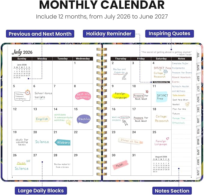 Planner 2026-2027, Monthly and Weekly Academic Planner July 2026 - Image 2