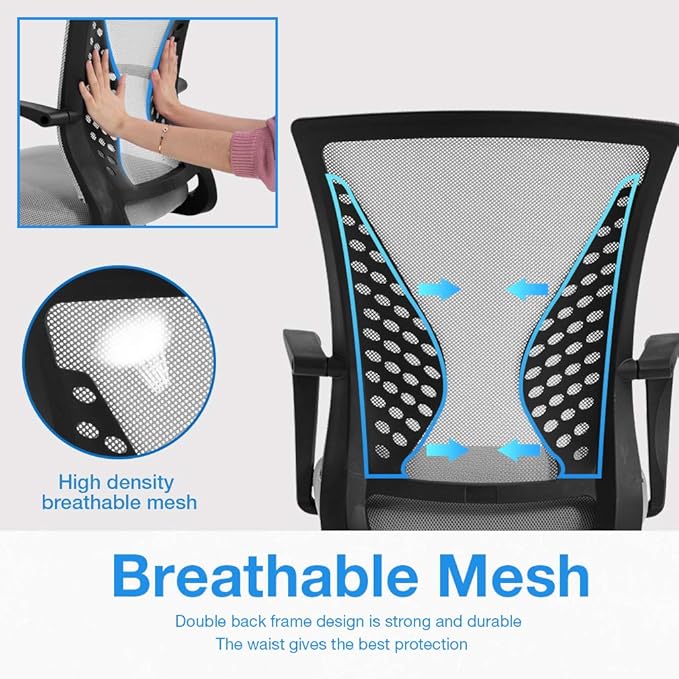 Drafting Chair Tall Office Chair Standing Desk Chair Adjustable Height with Arms Foot Rest Back Support Rolling Swivel Desk Chair Mesh Drafting Stool for Adults-DeskLoop Office