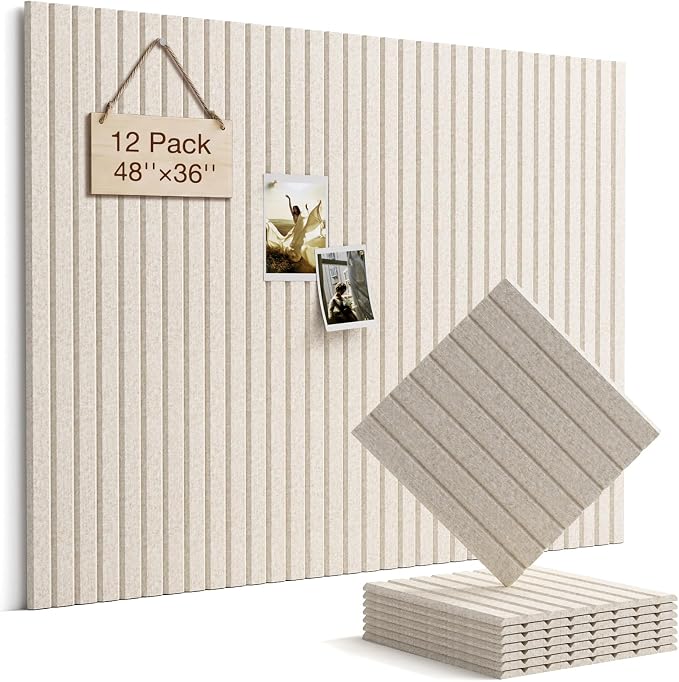 Felt Bulletin Board 48"×36" Cork Board by Woovio