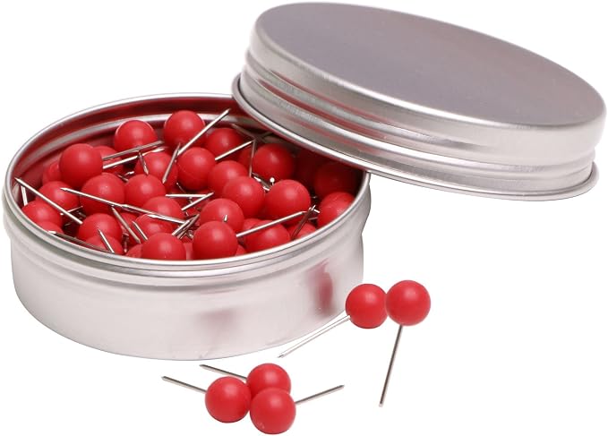 Tupalizy 100PCS 1/4 Inch Small Round Head Map Tacks Pins by Tupalizy