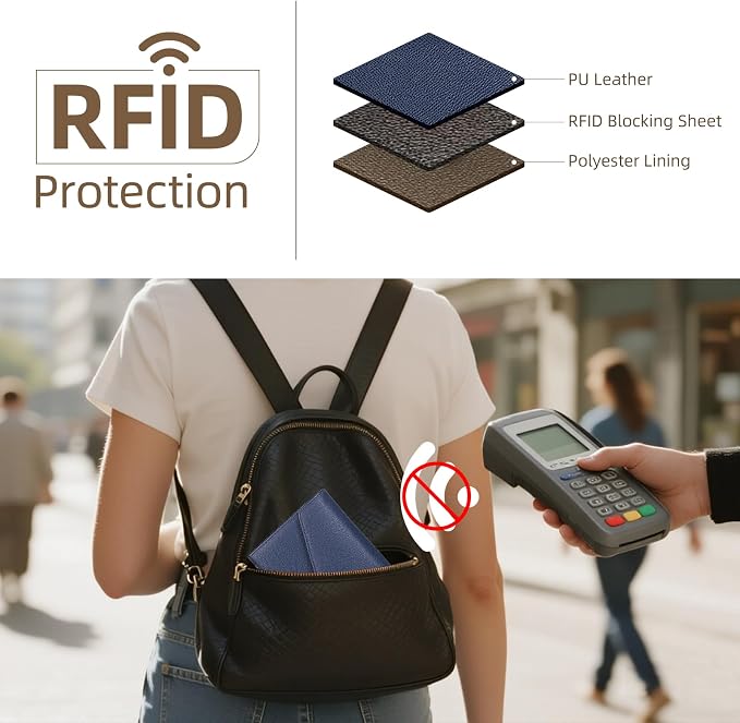 ZOPPEN Mulit-purpose Rfid Blocking Passport Holder Travel Wallet Passport and - Image 6