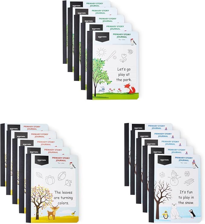 Amazon Basics Primary Composition Notebook, Extra Wide 1/2" Ruled Lines by AmazonBasics