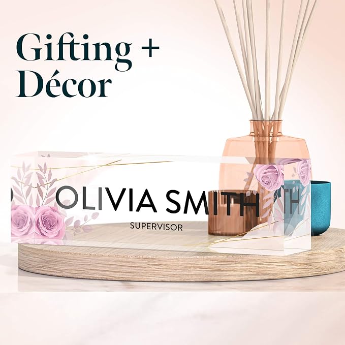 Desk Name Plate Personalized, Custom Name Plates 2½/x8 Inches, Thick - Image 2