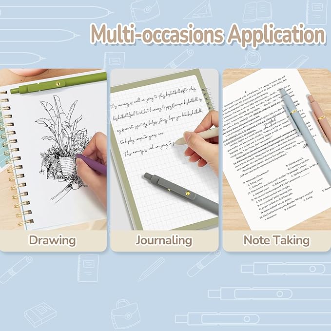 Gel Pens, 12 Pack Gold Retro and Gold Morandi 0.5mm Black Ink Pens Fine Point Smooth Writing Pens for School Office Supplies, Gifts for Women Girls-DeskLoop Office